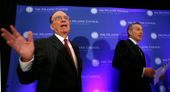 <strong>Rupert Murdoch (left) and former British Prime Minister Tony Blair in 2008.</strong>