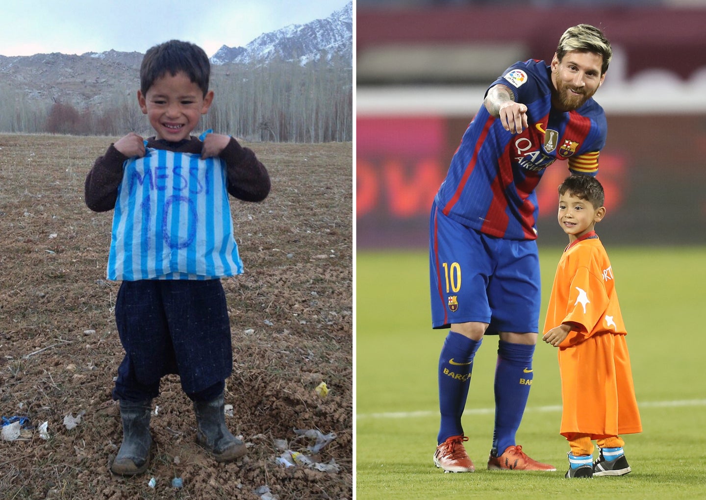 Afghan Boy Who Made A Lionel Messi Jersey From A Plastic Bag Finally ...