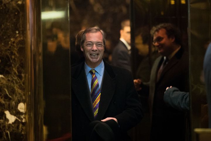 Nigel Farage arrives at Trump Tower.