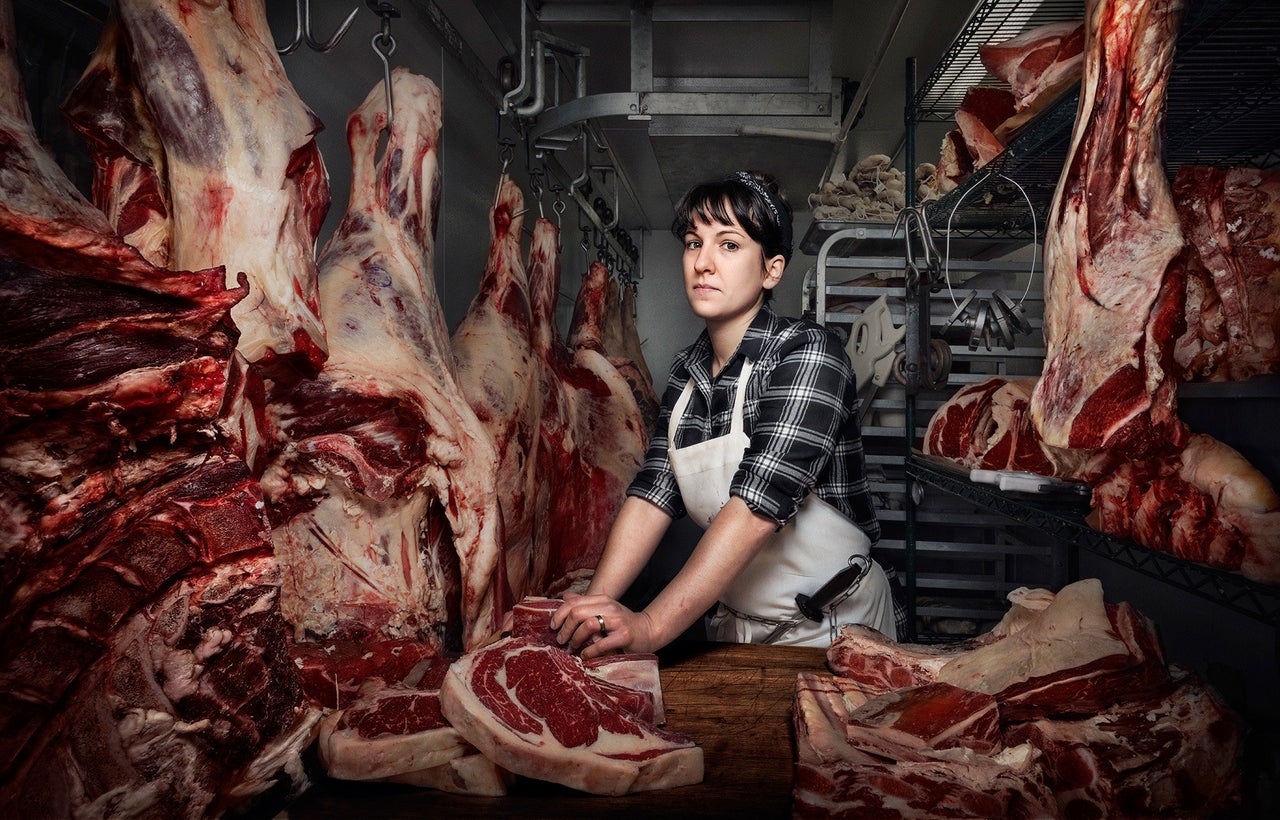 Heather Marold Thomason; Butcher and Owner of Primal Supply Meats. Shot in Philadelphia PA.