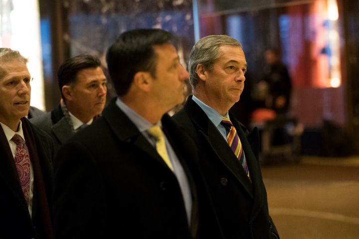 Farage and entourage at Trump Tower.