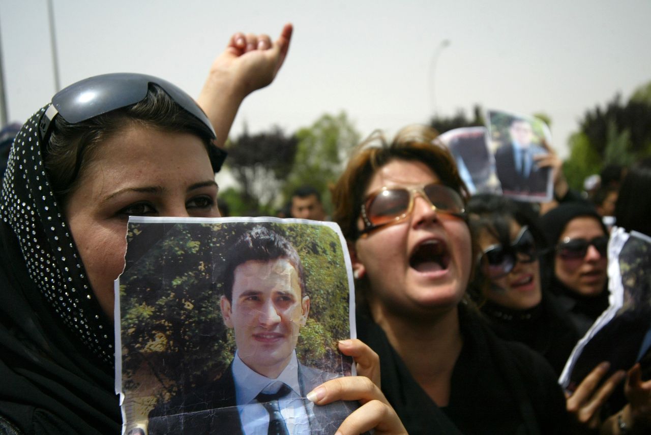 Friends and relatives of murdered journalist Zardasht Osman (pictured) led protests in front of Iraqi Kurdistan's Parliament after his death in 2010.
