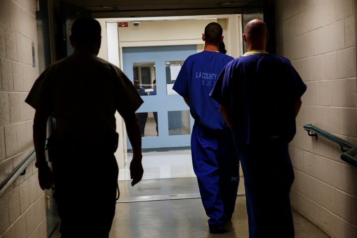 Inmates with mental health conditions are escorted to the the Correctional Treatment Center Hospital at the Los Angeles County Sheriffs Department Twin Towers Correctional Facility in Los Angeles on Sept. 23, 2014.