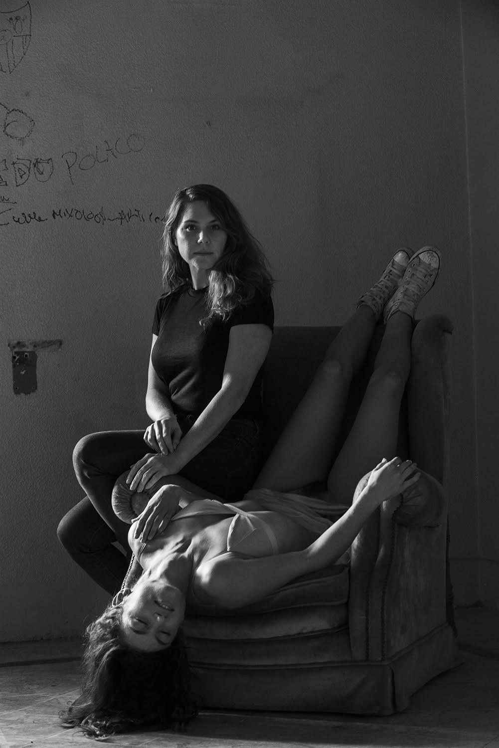 Feminist adult filmmaker Erika Lust pictured with an actress.