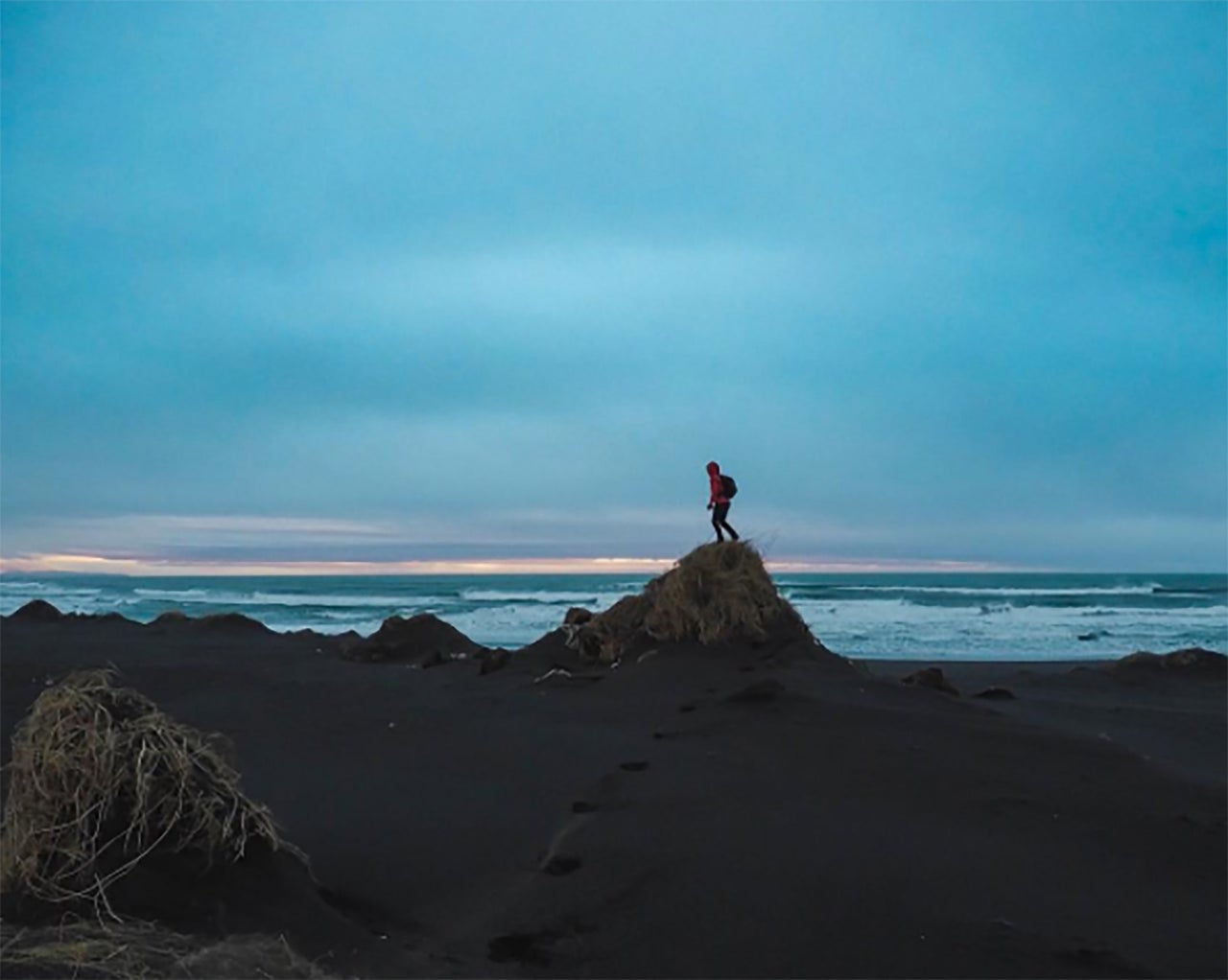 Chase running on beaches in Oregon, near to Columbia's headquarters