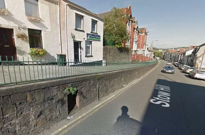 The tunnel on Stow Hill in Newport before a gate was installed to cover it