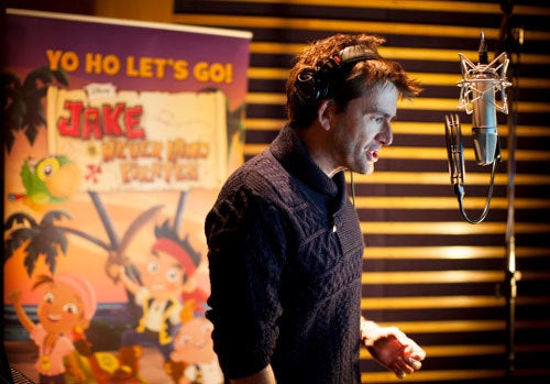 David Tennant recording dialogue for Disney Junior’s “Jake and the Neverland Pirates.”