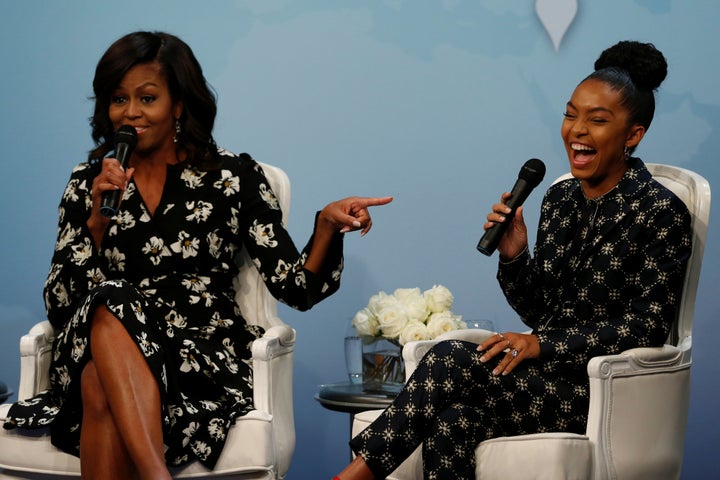 Yara Shahidi took part in a forum on girls' education this October with Michelle Obama this October. 