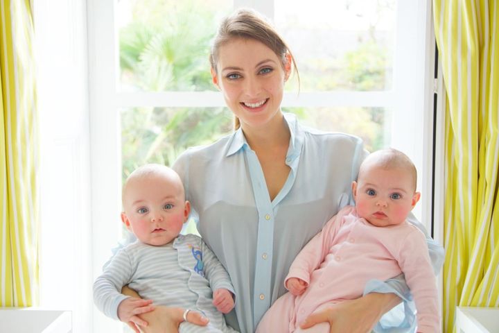 Ursula Brunetti with her twins, Louis and Lenea. 