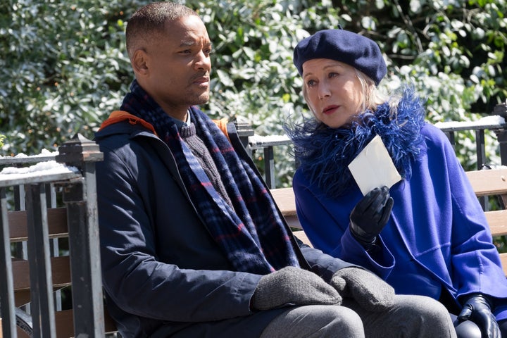 Will Smith and Helen Mirren star in a scene from “Collateral Beauty."