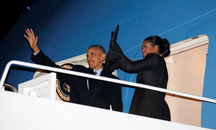President Barack Obama and first lady Michelle Obama leave from Joint Base Andrews in Maryland to spend the holidays in Hawaii.