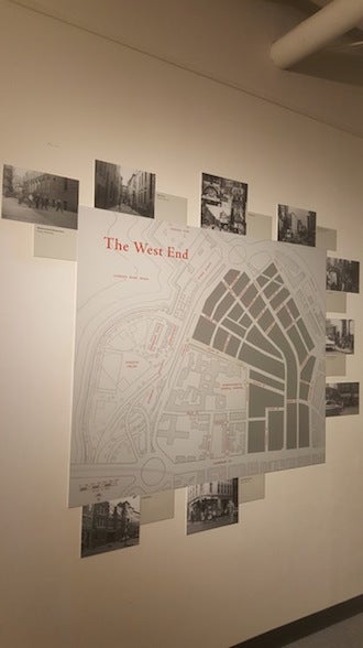 A display of the Old West End at the West End Museum, Boston