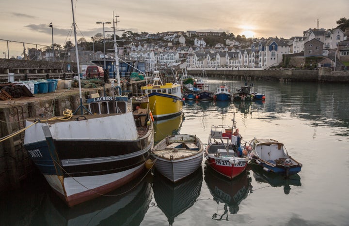 The famous Brixham seaport in Devon, one of the UK's biggest fishing ports by volume