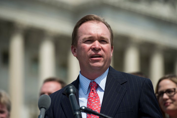Mick Mulvaney, R-S.C., speaks during the bipartisan news conference outside of the Capitol to unveil 'a major proposal aimed