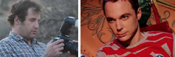 Dr. Jordan Schaul and Jim Parsons as Dr. Sheldon Cooper in The Big Bang Theory