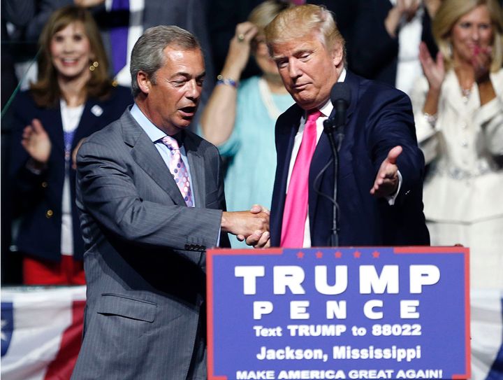 <strong>Nigel Farage and Donald Trump on the campaign trail</strong>