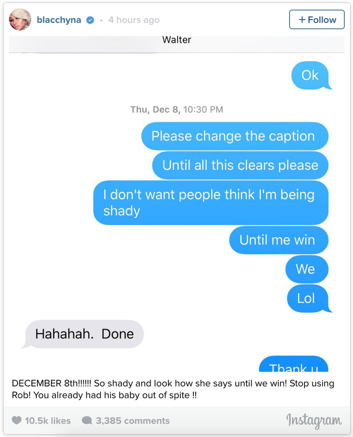 A screenshot of an alleged conversation between Chyna and her lawyer, posted by a hacker on Saturday. It has since been delet