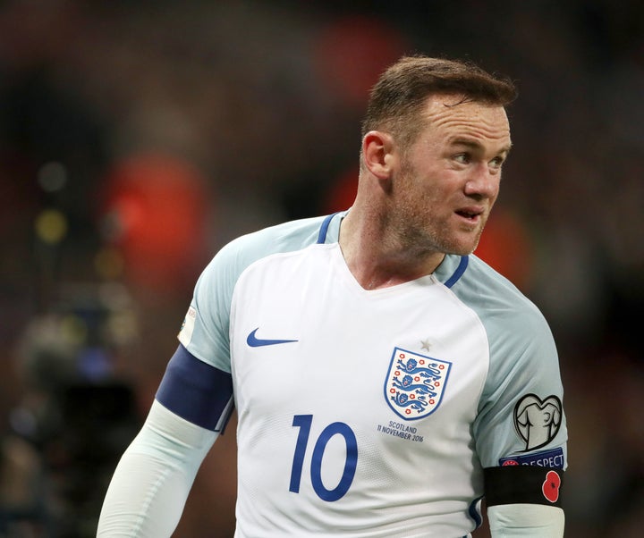 <strong>England's Wayne Rooney wore the poppy symbol during the Group F qualifier at Wembley, London</strong>