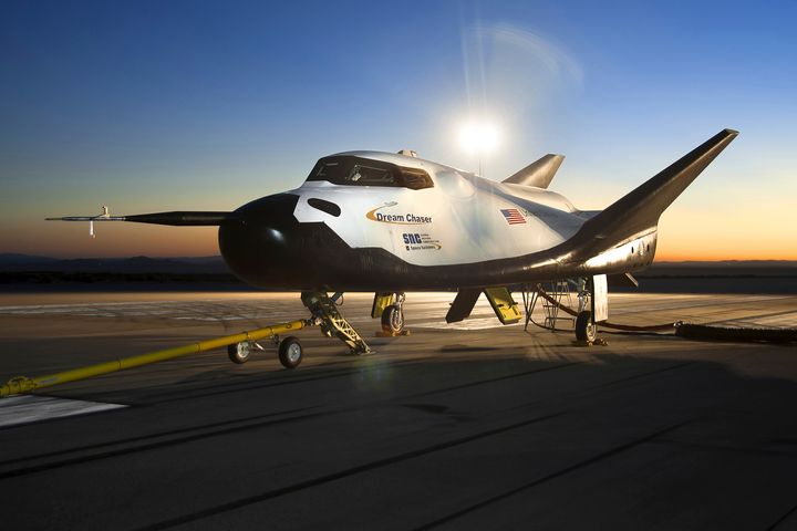 The Sierra Nevada Corporation (SNC) Dream Chaser flight vehicle is readied for 60 mph tow tests at NASA's Dryden Flight Research Center in Edwards, California, in this handout photo courtesy of Nasa taken on August 2, 2013.