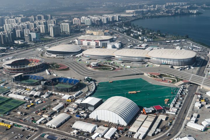 Aerial view of the Olympic Park in Rio de Janeiro, Brazil.
