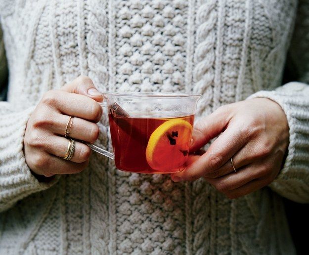 This particular hot toddy has completely optional floating things: here's the recipe.