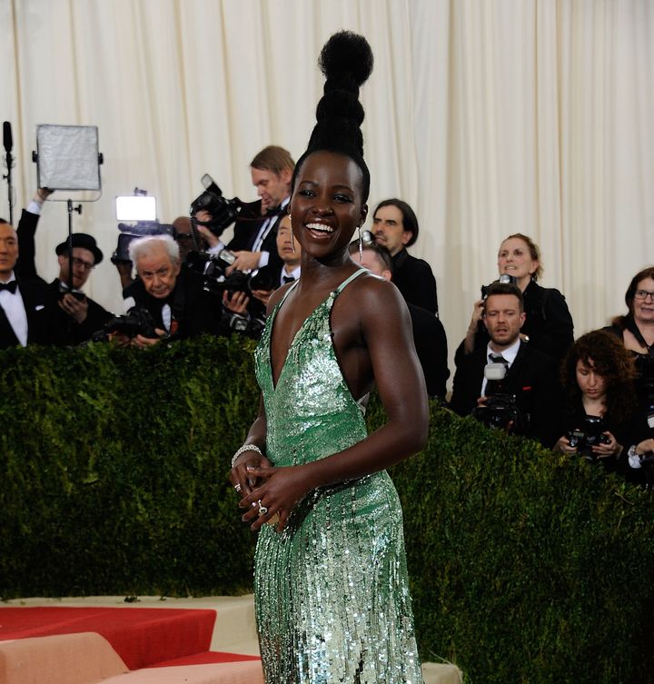 Lupita Nyong'o's African-inspired hairdo turned heads at the 2016 Met Gala.