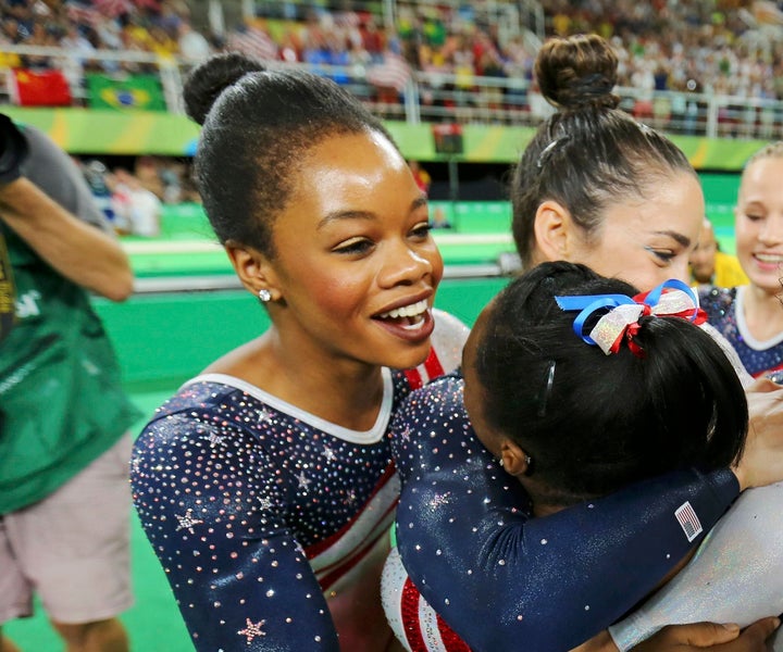 Gymnast Gabby Douglass rocked a berry lipstick shade while competing at the 2016 Olympics in Rio de Janeiro, Brazil.