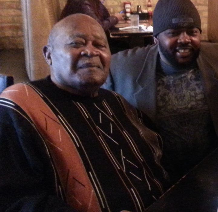 John Fountain at breakfast with his grandfather Rev. George A. Hagler.