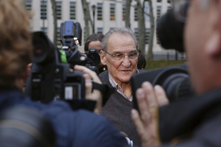 Reputed Bonanno crime family leader Vincent Asaro (C) departs Brooklyn Federal Court in New York November 12, 2015. Asaro, wh