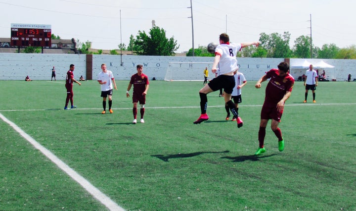<p>Detroit City FC host FC United of Manchester in May 2016.</p>