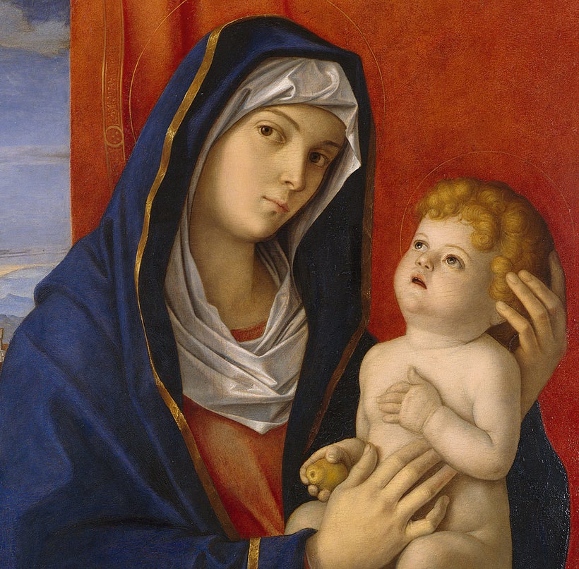 An image of the Madonna and the Child by the medieval Italian artist Giovanni Bellini