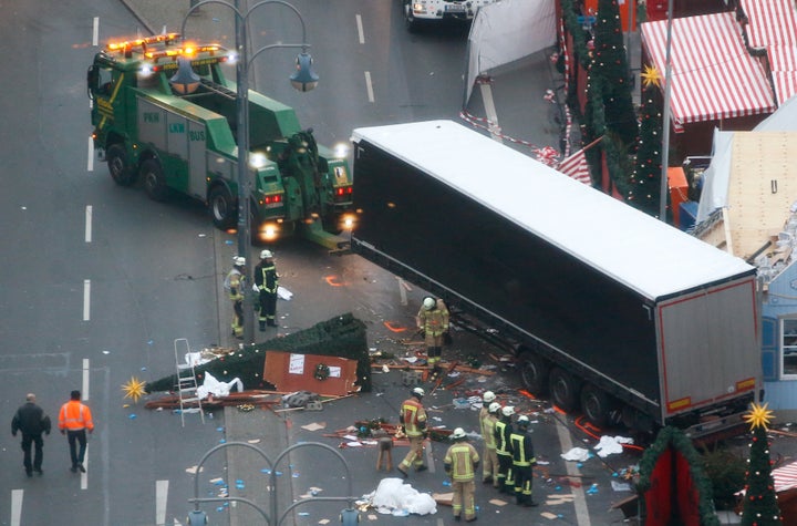 The scene of the attack the morning after