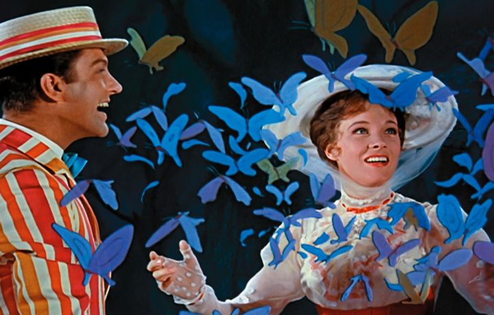 Dick Van Dyke and Mary Poppins in the original 'Mary Poppins' film