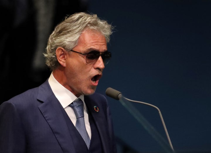 Andrea Bocelli sings "Nessun dorma" ahead of the U.N. General Debate in New York, Sept. 20.