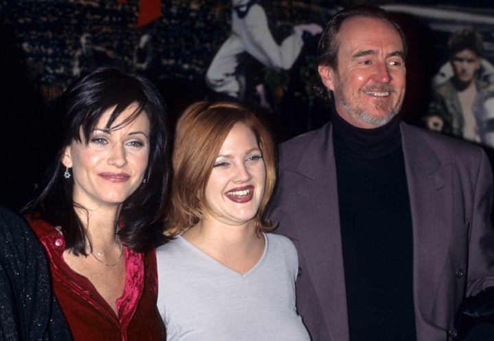 Courteney Cox, Drew Barrymore and Wes Craven attend a