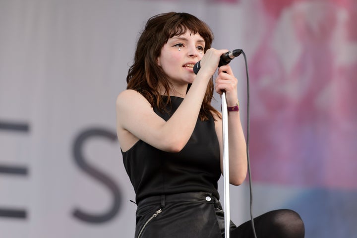 Lauren Mayberry of Chvrches performs during Pitchfork Music Festival 2015 at Union Park on July 17, 2015 in Chicago.