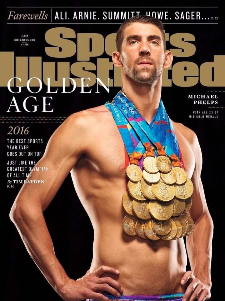 This is swimmer Michael Phelps' 12th Sports Illustrated cover.