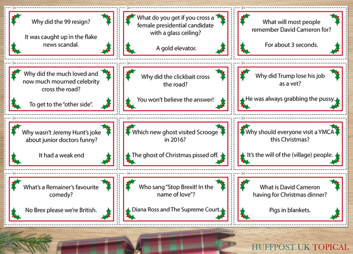 Cut-out-and-keep Christmas Cracker Jokes: Your Sh*t 2016 Britain 