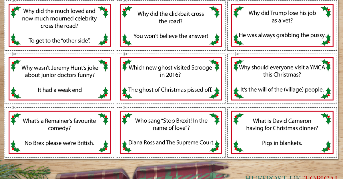 CutOutAndKeep Christmas Cracker Jokes Your Sh*t 2016 Britain