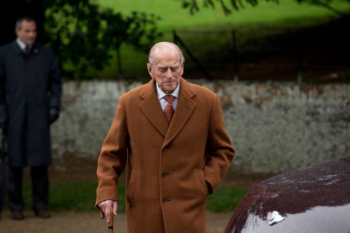 Prince Philip following the Christmas service last year in Sandringham