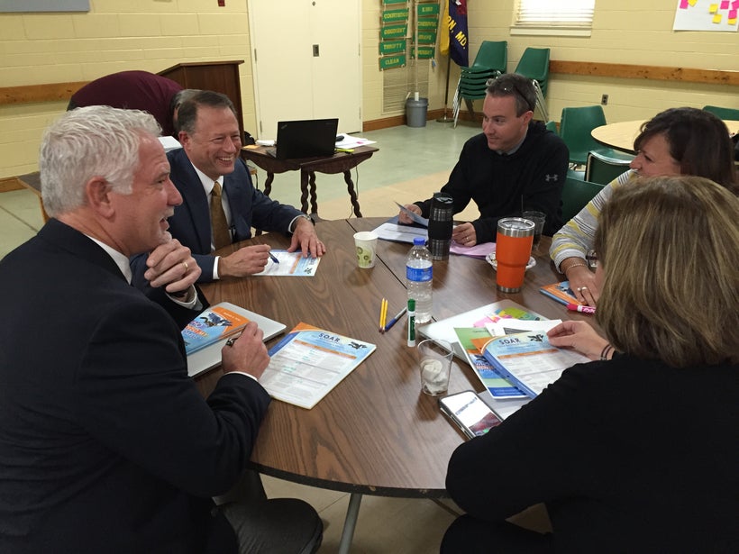 <em>Michael Toth working with superintendents on Who Moved My Standards? And the SOAR rubric.</em>