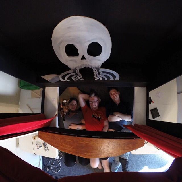 A puppeteer’s view. (left to right) Bekah Eaton, Jonathan Eaton, Jordan Lincoln