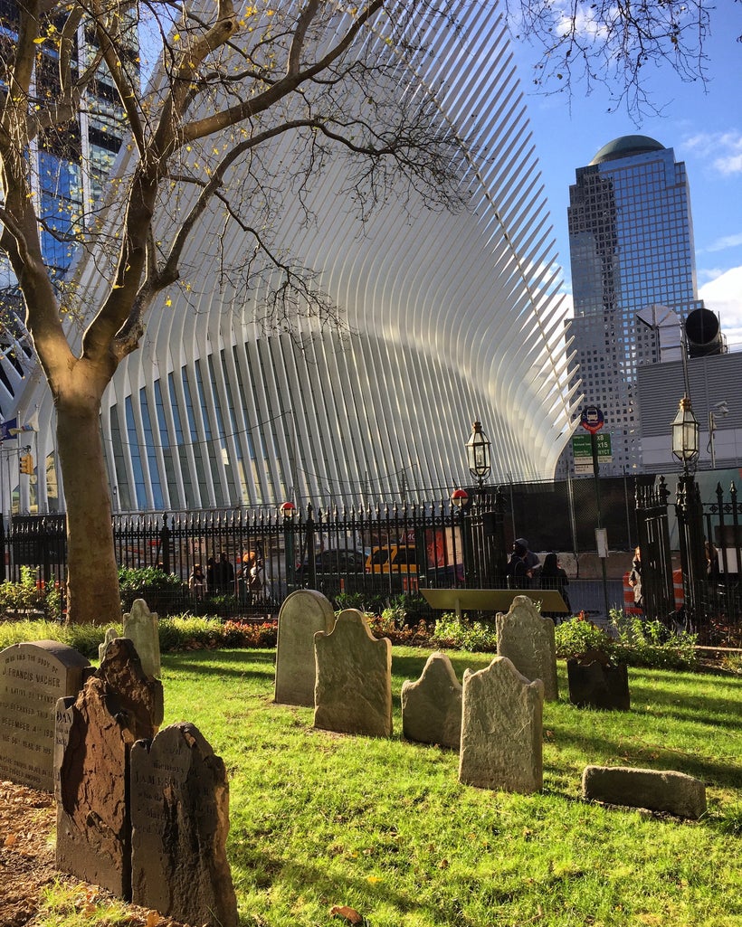 Santiago Calatrava’s Oculus from the graveyard of St. Paul’s.