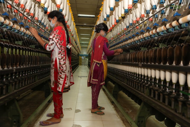 Workers in a garment factory on Dec. 13 in Gazipur, Bangladesh.