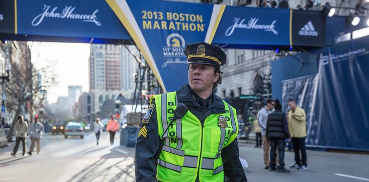 Mark Wahlberg as fictional cop Tommy Saunders in "Patriots Day."