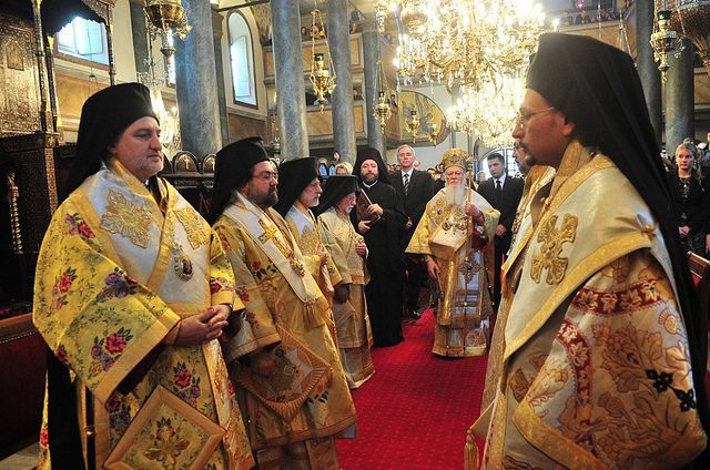 Ecumenical Patriarch Bartholomew presides over the Divine Liturgy for Christmas at the Phanar (2012).