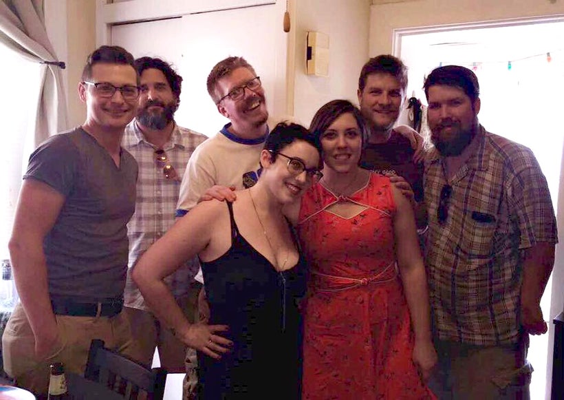 The Popsuckette Theatre Crew. ( Left to right) Jordan Lincoln, John Walker, Jonathan Eaton, Kelly Fuller, Bekah Eaton, Mark V