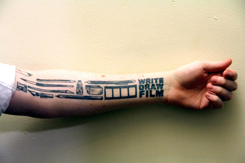 Jonathan Eaton’s tattoo and mantra.