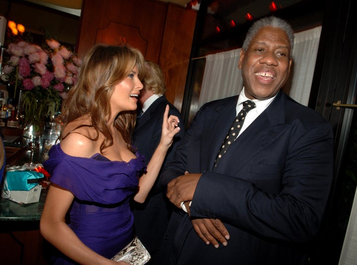 The "exquisitely moisturized" Melania Trump and André Leon Talley go way back. Here they are in 2005. 