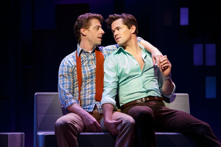 Christian Borle (left) and Andrew Rannells star in "Falsettos," now on Broadway. 